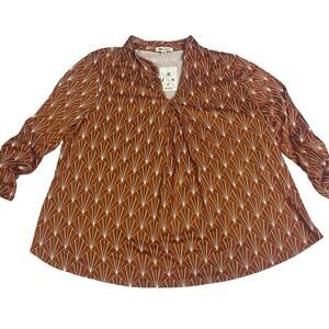 Brown Patterned Women's Blouse